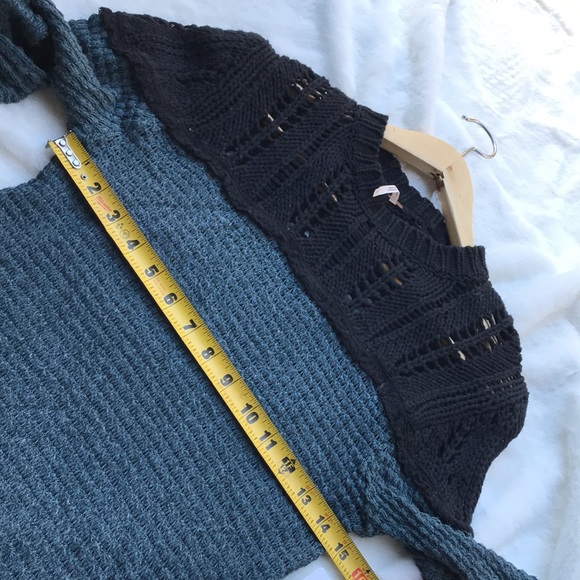 Free People snowflake colorblocked pointelled sweater inTeal Ocean Combo - Picture 10 of 10